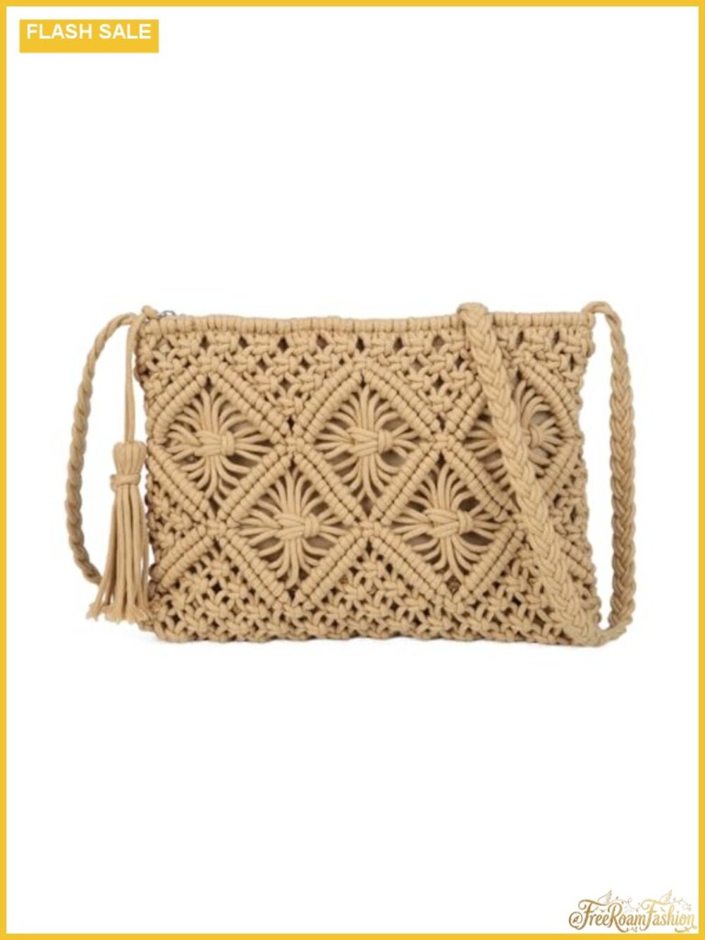 Bohemian Woven Crossbody Bag Small Shoulder Purse Zipper Travel